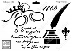 Schablone-Stencil A4 074-1585 Vintage Tintenfass